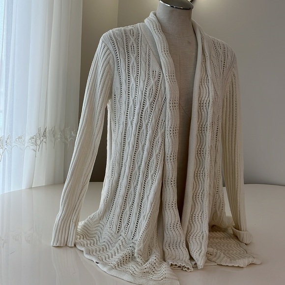 Shade cotton/wool blend open knit cardigan size medium - Picture 2 of 6